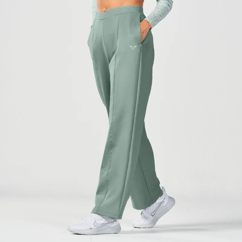 Women's Vacation Outfit Set Limited Stock, Big Discounts Crossover Straight Pants - Dark Forest