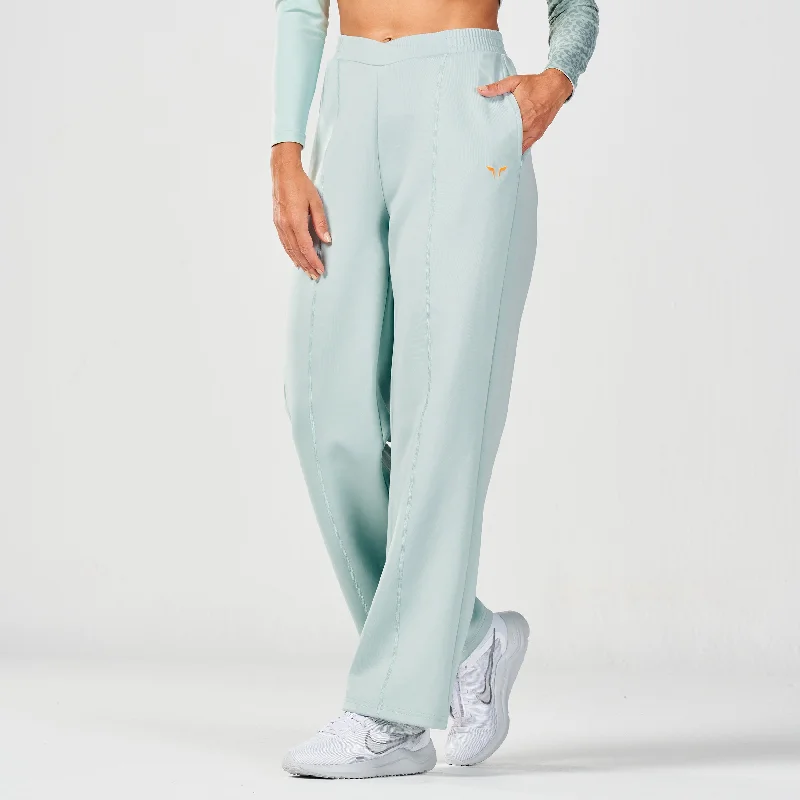 Women's Vacation Outfit Season Offer Crossover Straight Pants - Surf Spray