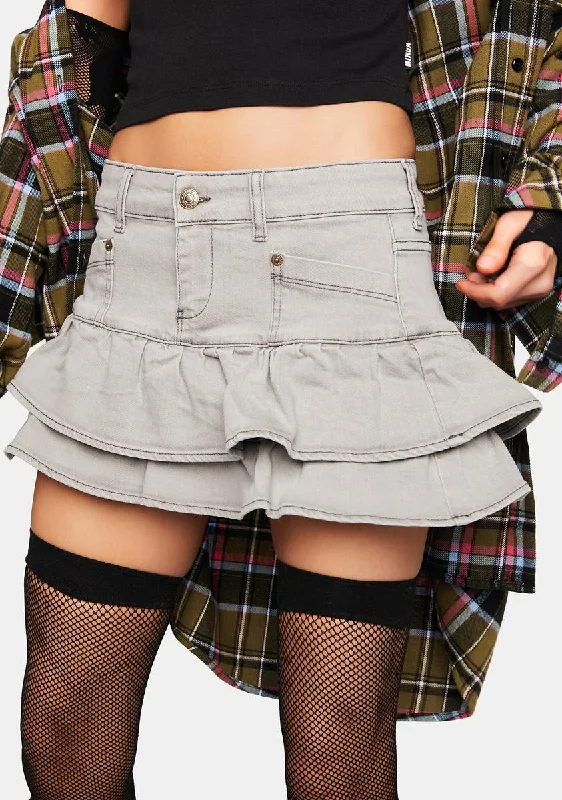 Women's Elegant Garments Trendy Women'S Wear Collection Kat Washed Denim Y2K Mini Skirt