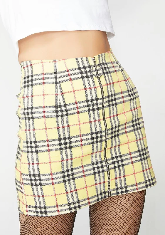 Women's Trendy Activewear Apparel Chic Styles Plaid Ring Skirt