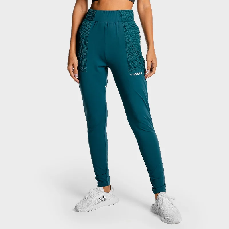 Women's Tailored Outfit Affordable Luxury Fashion Noor Track Pants - Teal