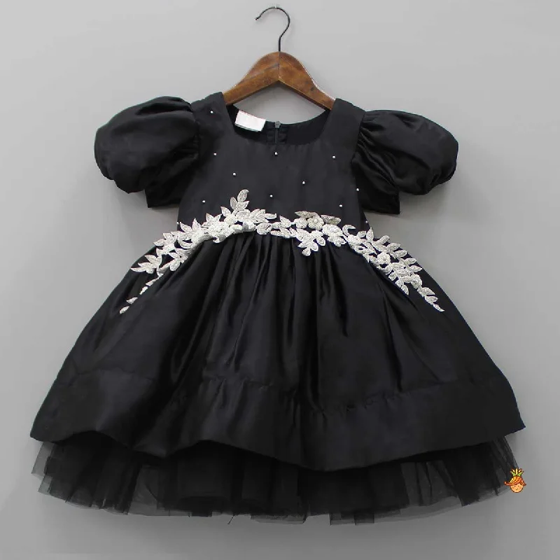 Charming Women's Outfit For Special Occasions Crazy Price Slashing Elegant Black Sequined Bow Adorned Dress