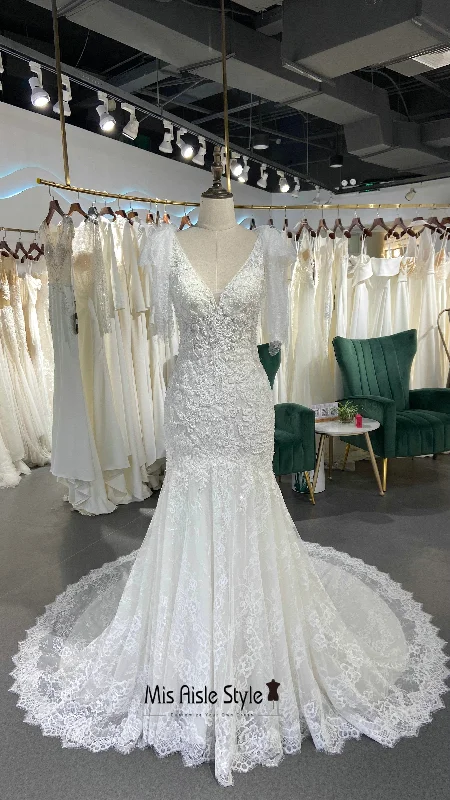 Casual Apparel For Women Feminine Luxe Style Sale Classic Mermaid Ivory Lace Wedding Dress