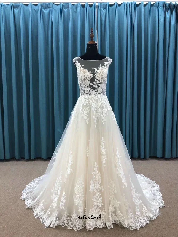 Women's Clothing For Casual Outings Sophisticated Style Offers Sexy Illusion Lace Wedding Dress