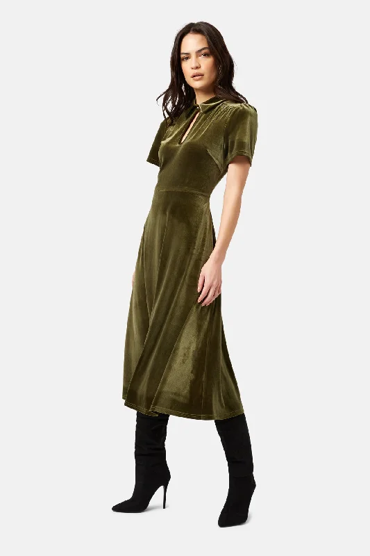 Women's Comfy Loungewear Outfit Elevated Casual Discounts Never Say Goodbye Peep Midi Dress