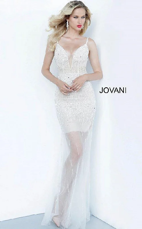 Women's Holiday Clothes Spring Fashion Jovani 67924 Long Wedding Dress