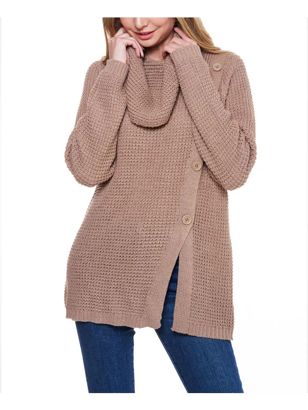 Women's Fashion Clothes Cozy Comfort Style Sale Womens Waffle Cowl Neck Pullover Sweater