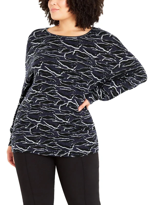 Women's Seasonal Attire Flash Sale, Don'T Miss Plus Womens Zebra Print Relaxed Fit Pullover Sweater