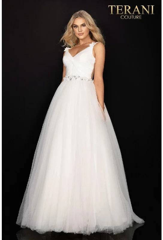 Women's Fashion Clothes Casual Chic Deals Terani Couture 2011P1173 Prom Long Beaded Ball Gown