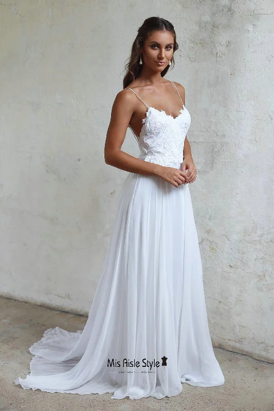 Women's Elegant Formal Outfit Easy Elegance Sales Spaghetti Straps Summer Wedding Dress