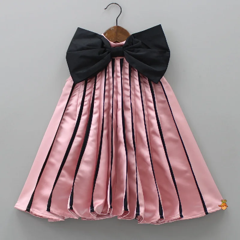 Women's Clothing And Garments Sets Style Breakthroughs Charming Pink And Black Stylish Pleated Dress