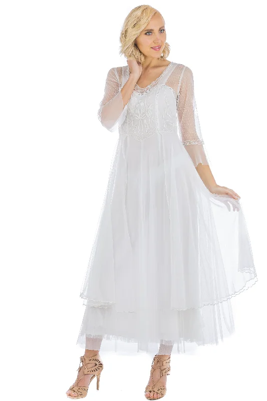 Formal Garments For Women Smart Casual Deals Vivian Vintage Style Wedding Gown in Ivory by Nataya