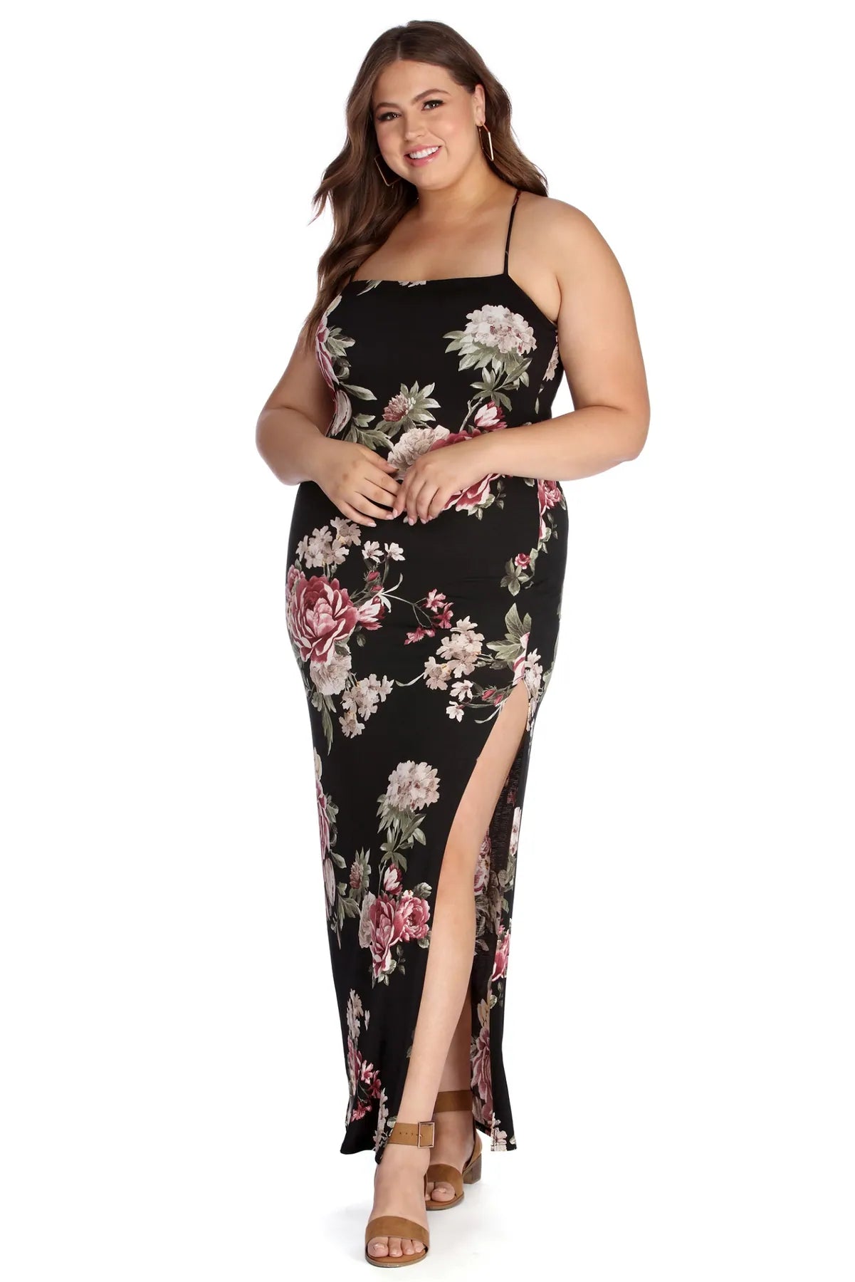 Women's Elegant Apparel Season Sale Plus Fab In Floral Maxi Dress