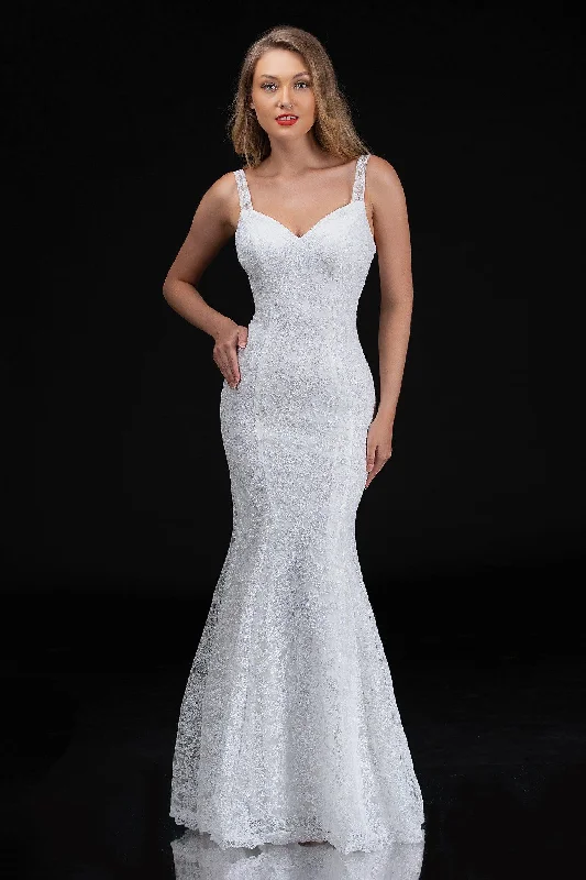 Women's Seasonal Clothes Casual Fashion Nina Canacci Long Formal  Mermaid Wedding Gown 5142