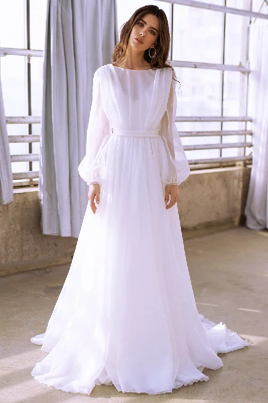 Women's Functional Outdoor Garments Casual Yet Chic Sales Jasmine Long Sleeve Wedding Gown