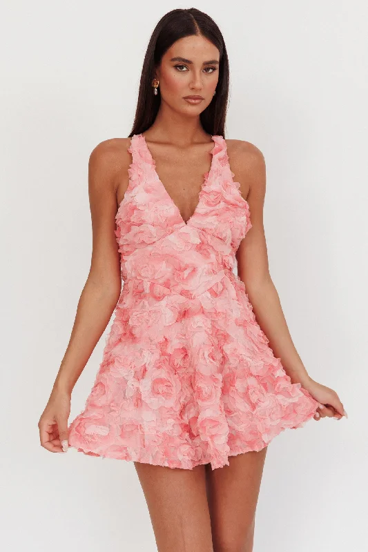 Women's Trendy Attire You'Ll Love Us Because Lavalle Criss-Cross Embellished Mini Dress Pink