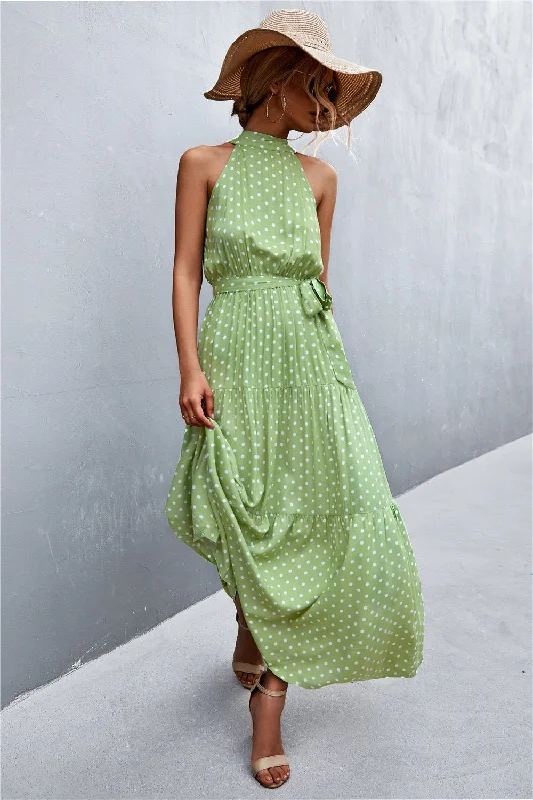 Casual Clothing For Women Style Without Limits Printed Sleeveless Tie Waist Maxi Dress