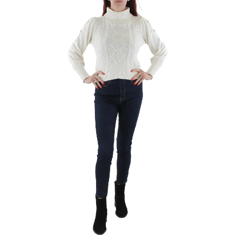 Women's Holiday Outfit New Season Fashion Preview Sale Womens Cable Knit Pullover Turtleneck Sweater