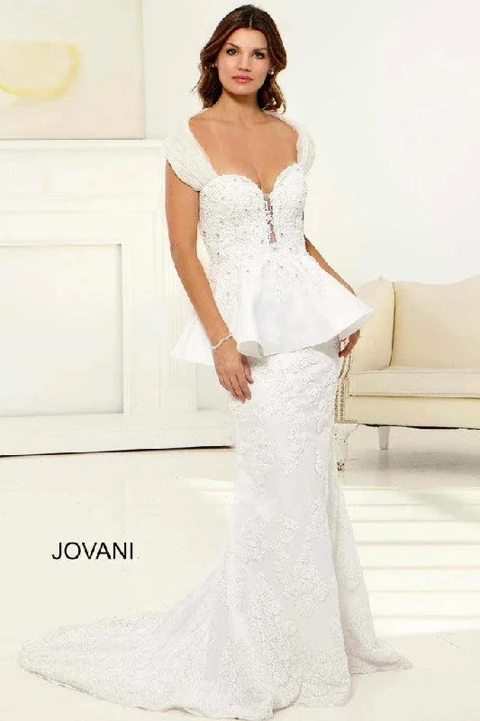 Women's Layered Outfit Seize Bargains Jovani 78140 Long Simple Wedding Dress JB