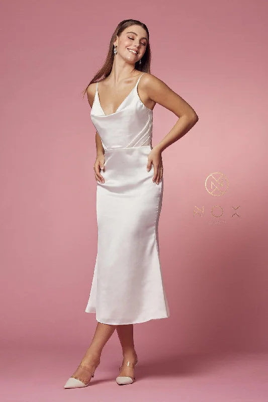 Women's Work Outfit For The Office Limited Stock Cowl Neck Satin Wedding Dress