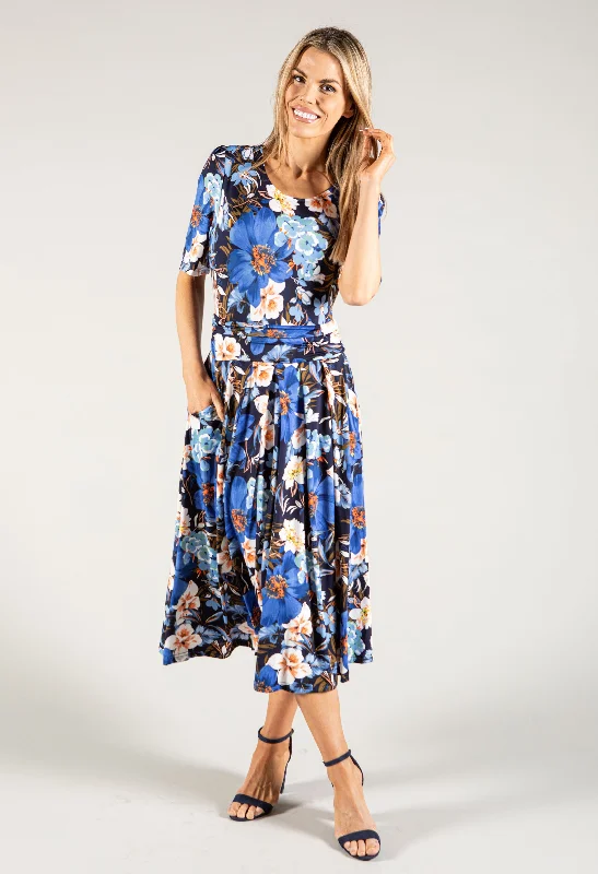 Women's Luxury Apparel Fall Sale, Prices Drop Floral Bloom Midi Dress