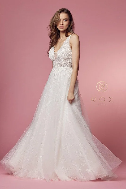 Women's Evening Garments Flash Sale Now Sleeveless A-Line Long Wedding Gown