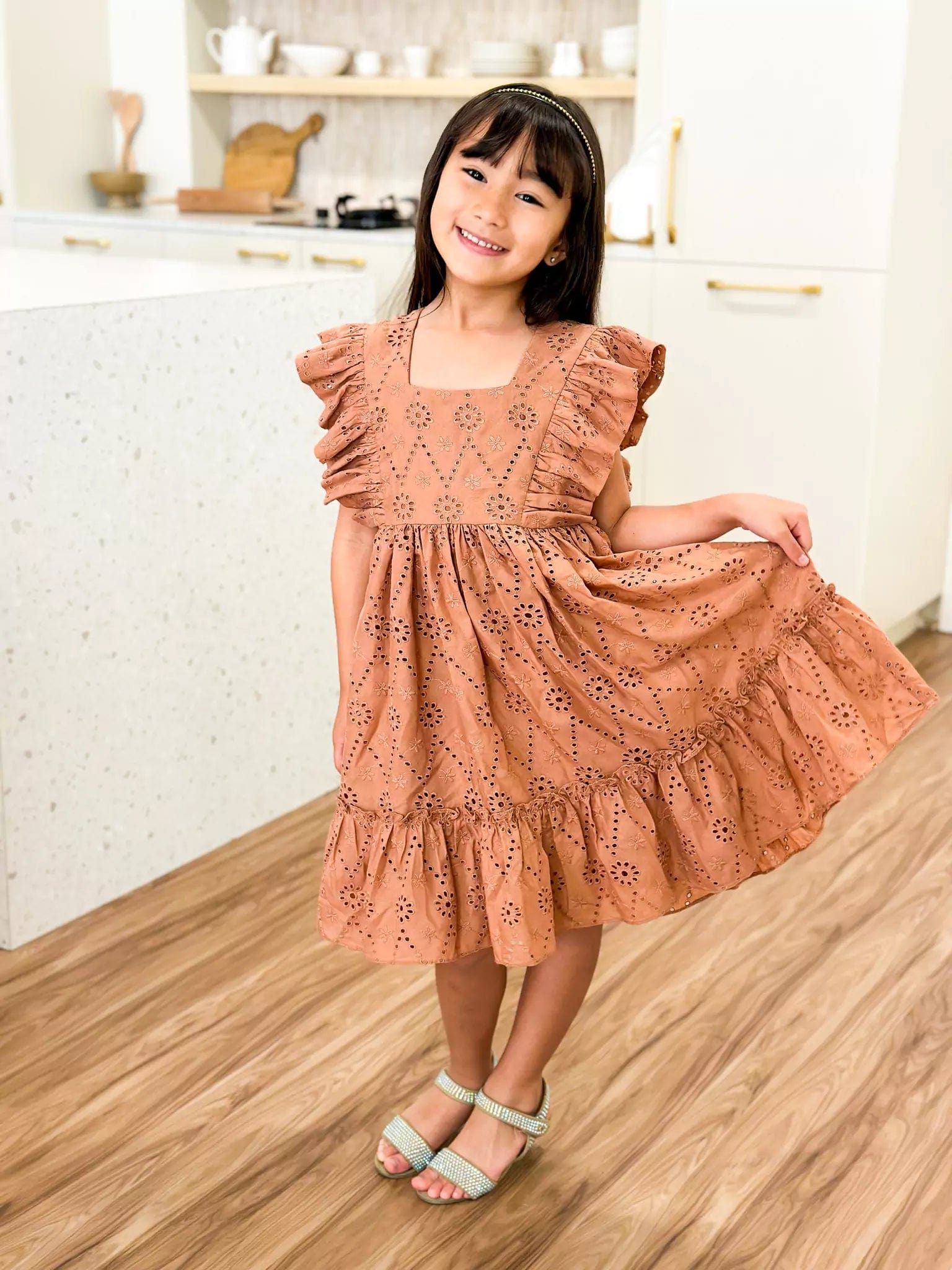 Elegant Clothing For Women Limited Stock Mini Creamsicle Cut Work Embroidered Dress