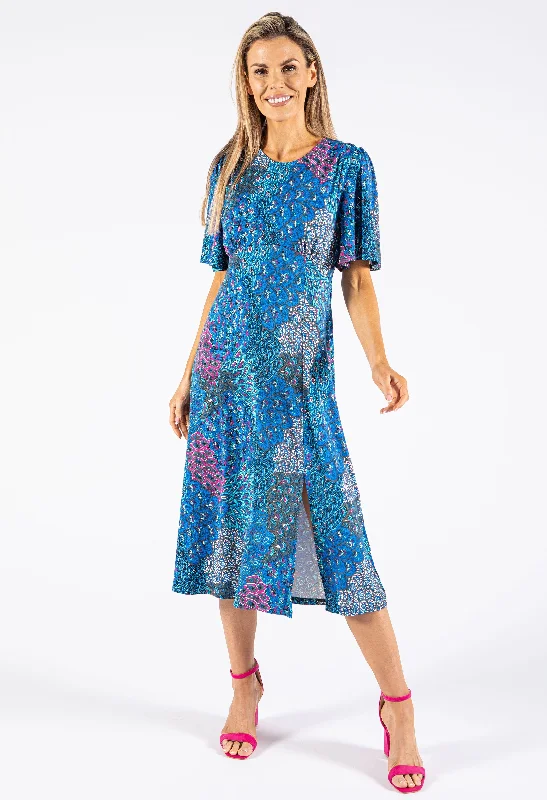 Women's Activewear Outfit Fashion Forward Peacock Print Dress