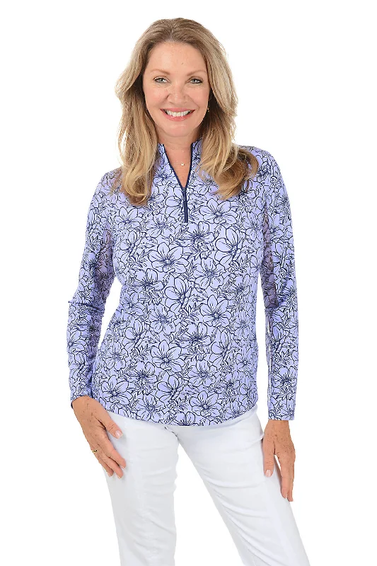 Laid-Back Fashion Offers Lavender Diana Floral UPF50+ Sun Shirt