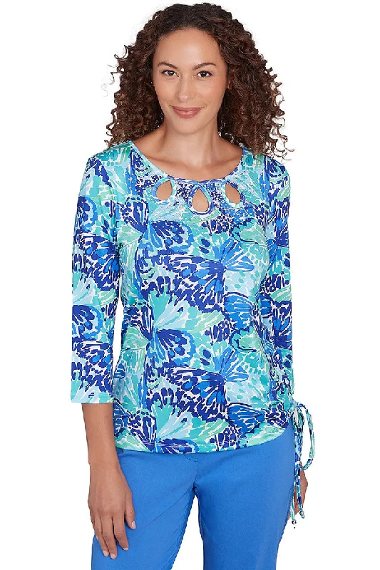 Unleash Your Trend Driven Style It Had To Be Blue Triple Keyhole Top