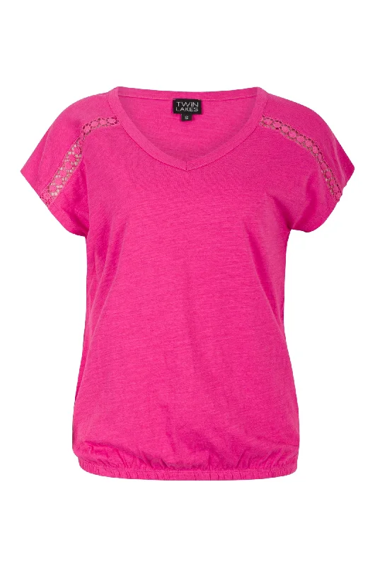 Clearance Event 100% Cotton Slub Top | CERISE | 6964A1