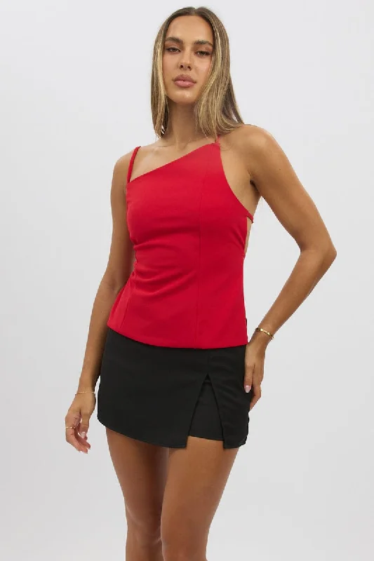 Discover Now Red Singlet Top Backless