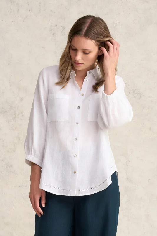 Break Fashion Norms Essential Linen Shirt - White