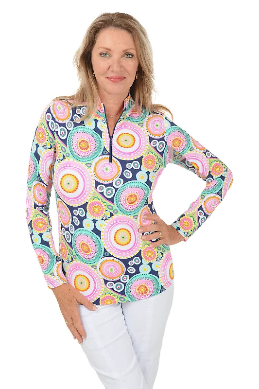 Contemporary Casual Deals Navy Leona Mandala UPF50+ Sun Shirt