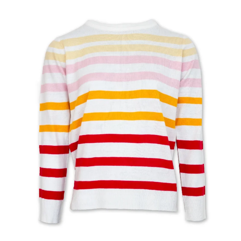 Elevated Casual Discounts Stripe Jumper -White