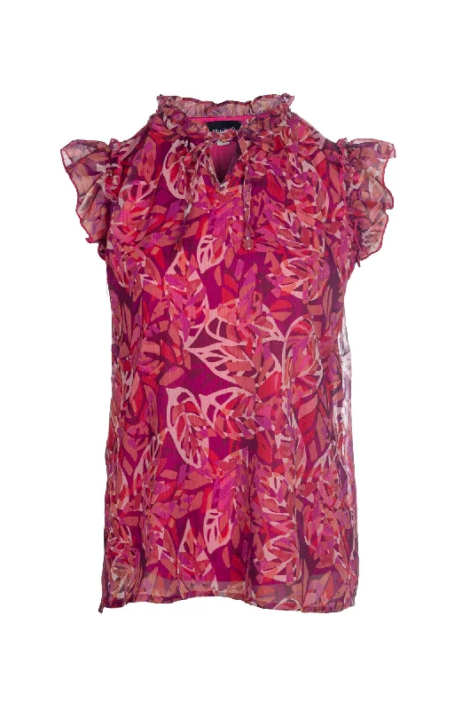 Latest Fashion Printed Yoryu Top | CERISE LEAF | 8558A1