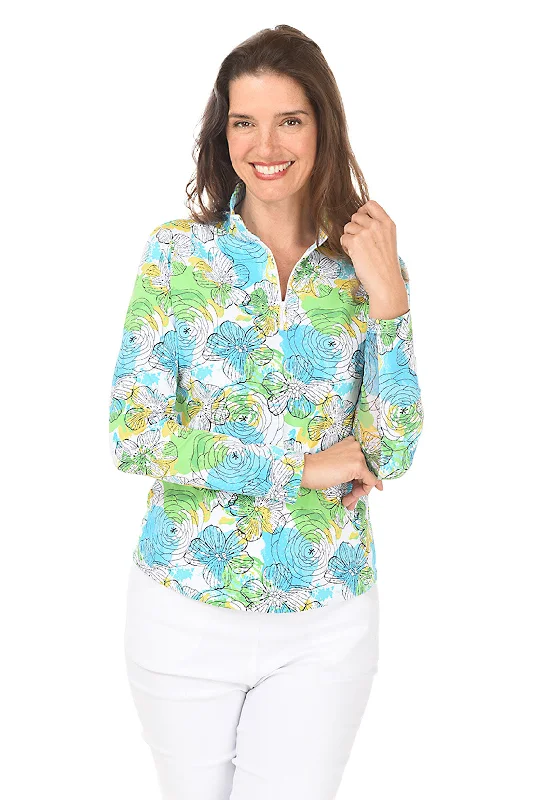 Big Savings Lime Paddy Petals UPF50+ Sun Shirt