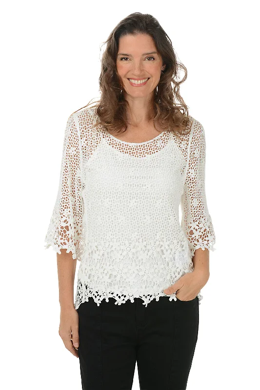 Forward Trendsetter Crochet High-Low Top