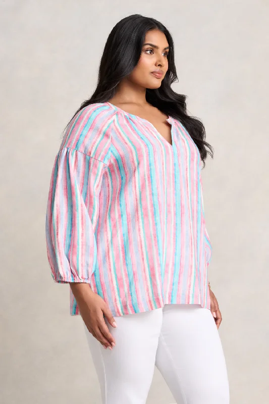 Trendy Styles Puff Sleeve Linen Top