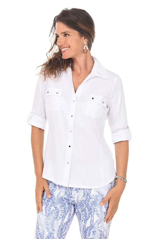 Fashion Deal Double Pocket Button-Front Shirt