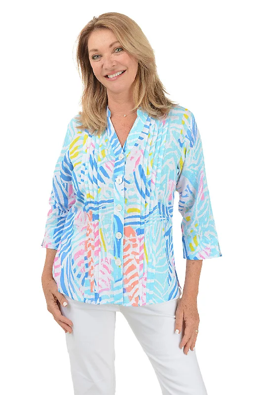 New Styles Just In Petite Wendy Pleated Button-Front Shirt