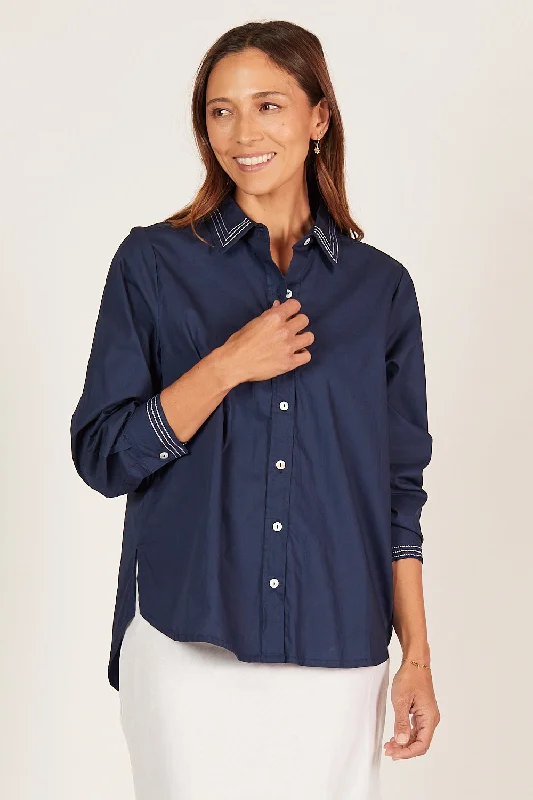 Romantic Chic Deals Sam Poplin Shirt in Capri Cove