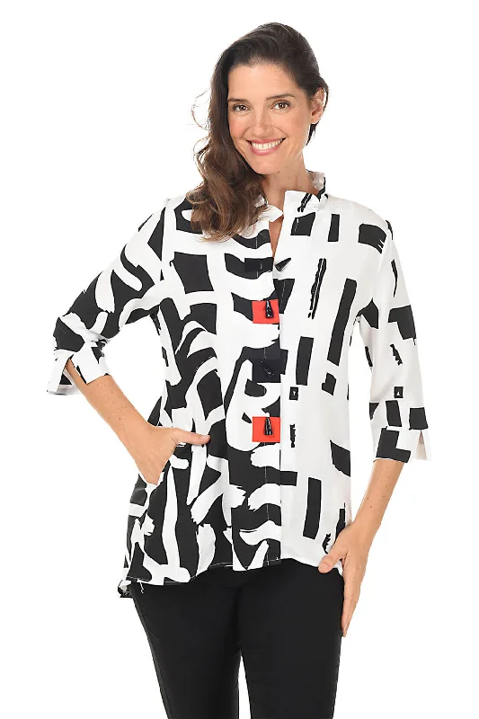 Trend Alert Silhouette High-Low Button-Front Shirt