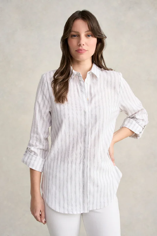 Summer Deals Stripe Side Button Shirt