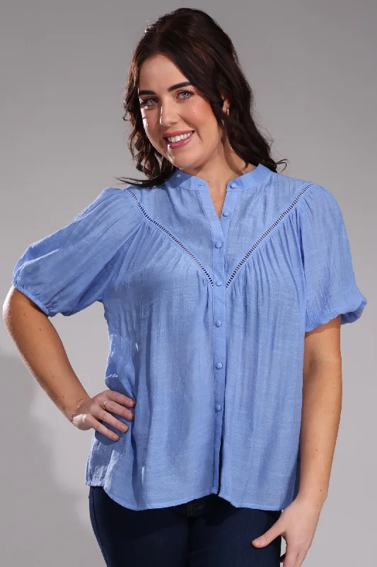 Best Sellers Top with ladder lace detail | SOFT BLUE | 8824A1