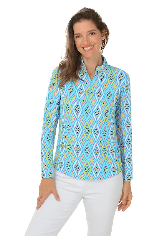 Fashion-Forward Offers Seafoam Romina Diamond UPF50+ Sun Shirt