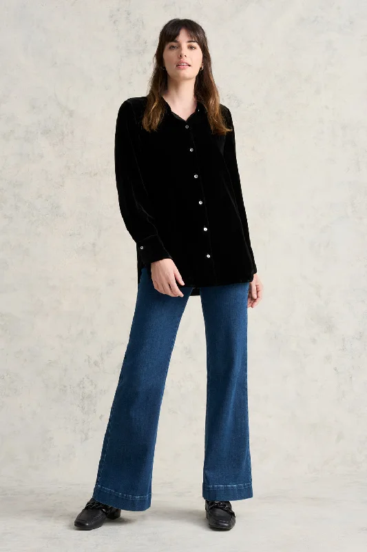 Comfort Meets Fashion Velvet Longline Shirt