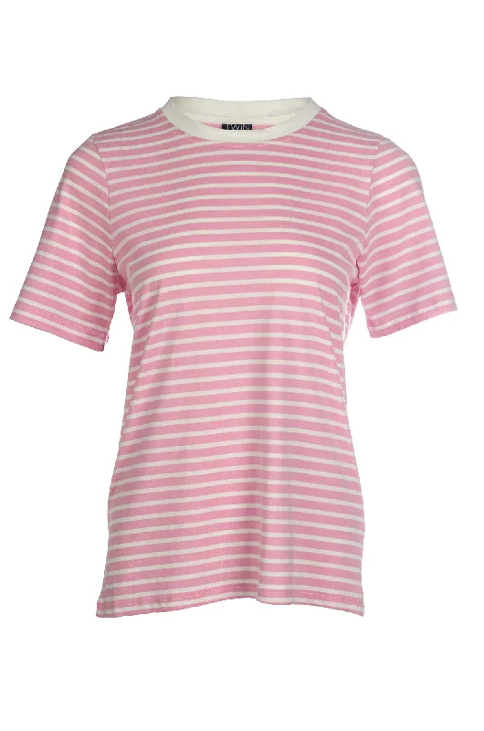 Premium Style Stripe T Shirt Top | Pink White Stripe | 6031A1