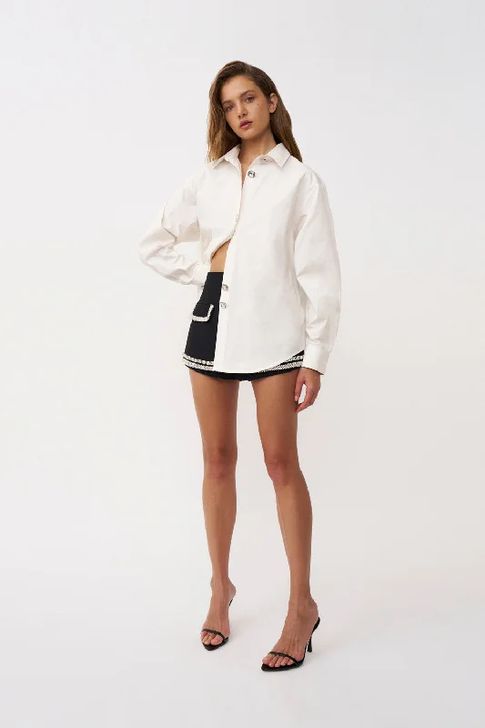 Stupidly Low Prices Jewel Button Shirt - Ivory