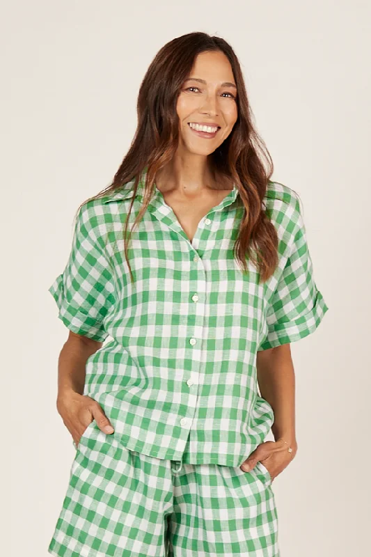 Exclusive Deals Online Carmen Linen Shirt in Treviso Green